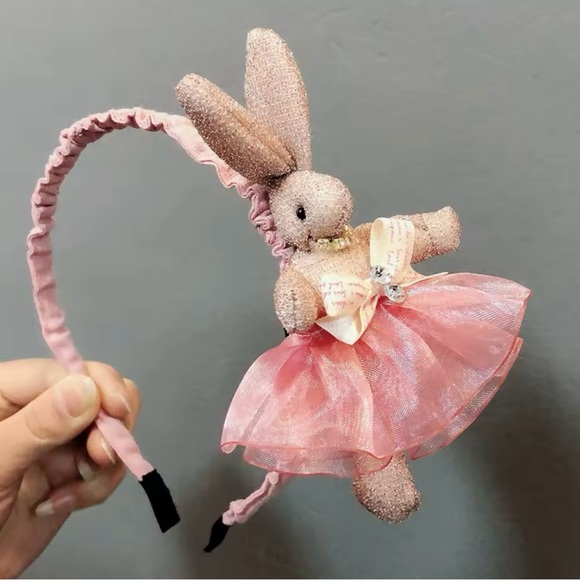 Pink Bunny Headband for Kids - Picture 1 of 3